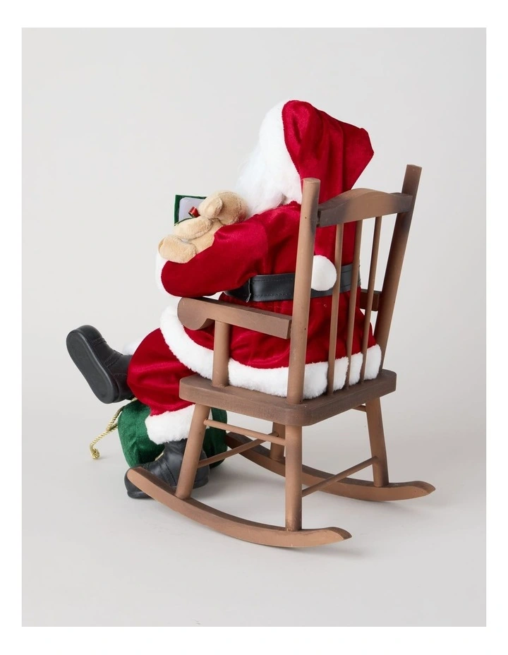 Heirloom Christmas Francis Rocking Chair Santa with Book 40cm in Red image 3
