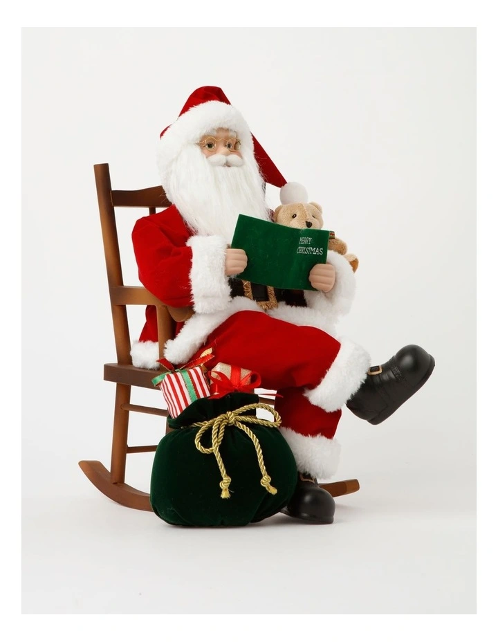 Heirloom Christmas Francis Rocking Chair Santa with Book 40cm in Red image 3