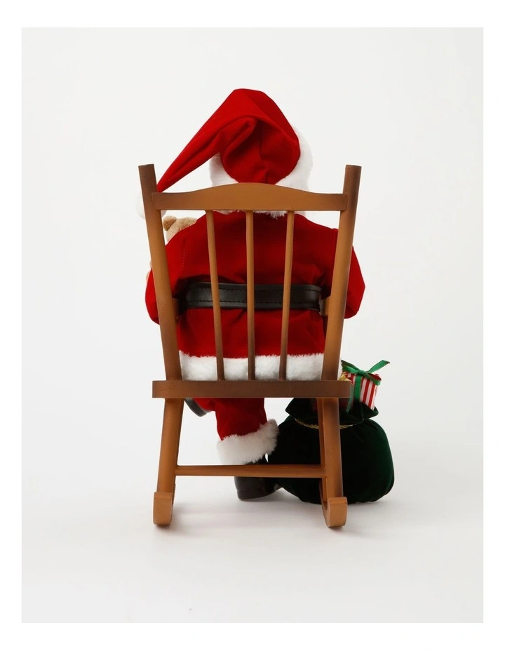 Heirloom Christmas Francis Rocking Chair Santa with Book 40cm in Red image 4