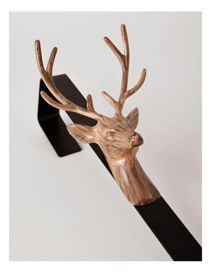Harvest Christmas Metal Deer Wreath Holder 38cm in Brown image 2