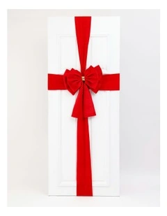 Heirloom Christmas Velvet Door Bow with Embellishment 64/440cm in Red