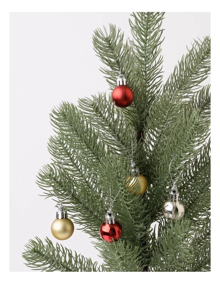 Heirloom Christmas Douglas Fir Tabletop Tree withDIY Ornaments 46cm in Red/Green image 2