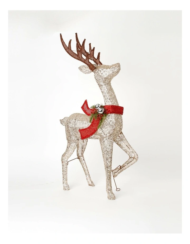 Heirloom Light Up Christmas Reindeer 100cm in Gold image 1