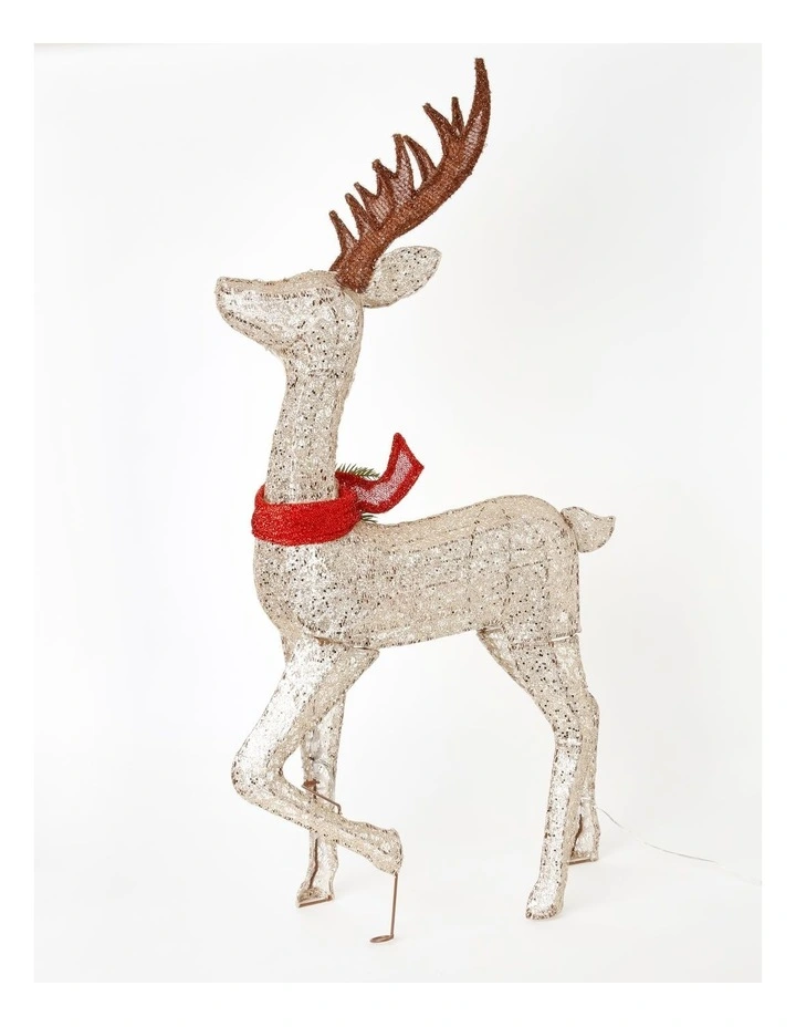 Heirloom Light Up Christmas Reindeer 100cm in Gold image 3