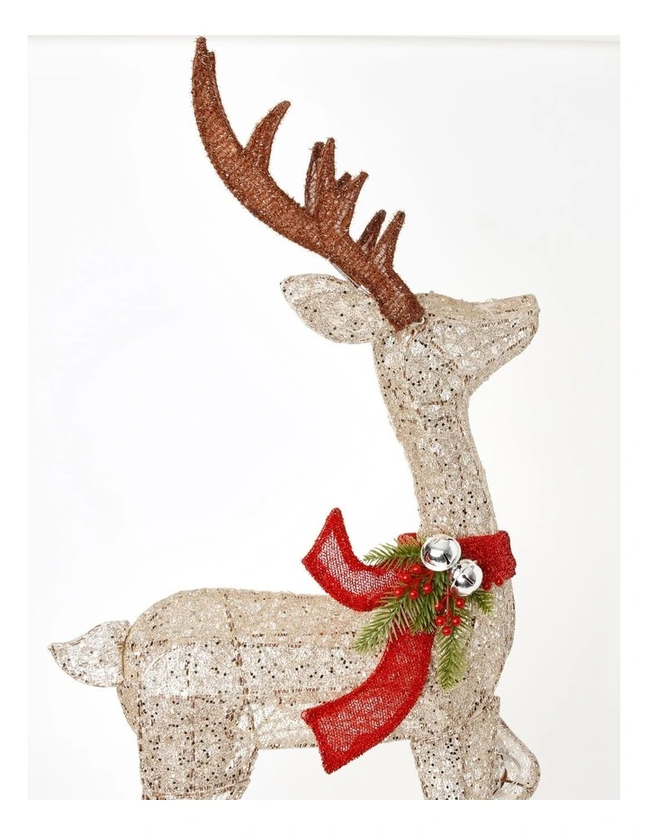 Heirloom Light Up Christmas Reindeer 100cm in Gold image 4