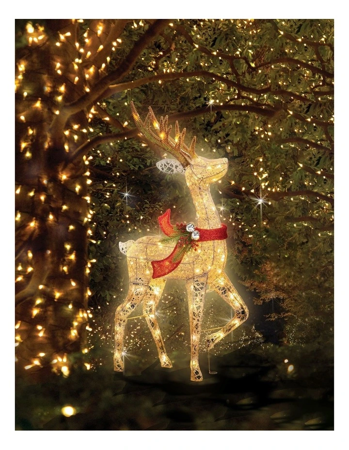 Heirloom Light Up Christmas Reindeer 100cm in Gold image 4