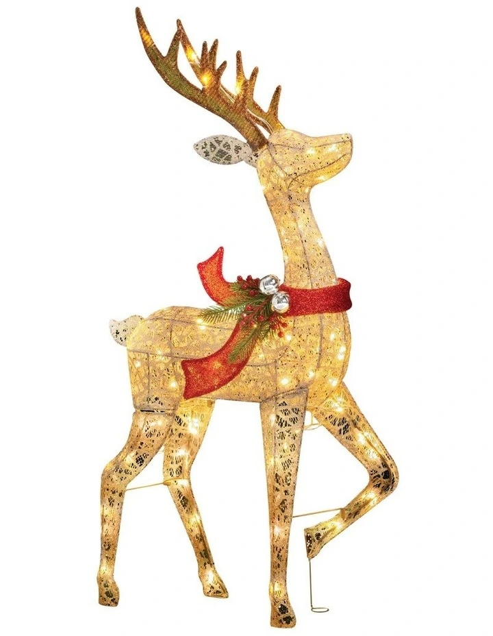 Heirloom Light Up Christmas Reindeer 100cm in Gold image 5