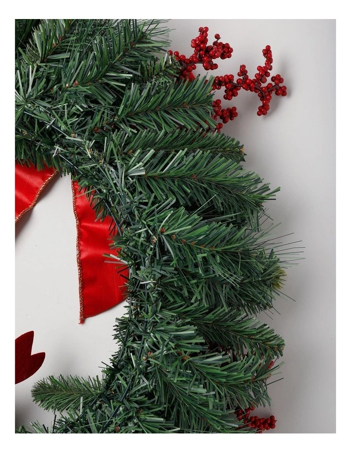 Heirloom Christmas Cardinal Love Bird Wreath 60cm in Red/Green image 3
