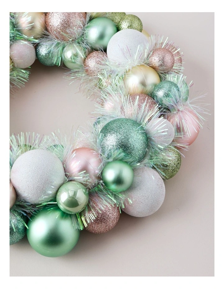 Candyland Christmas Bauble and Tinsel Wreath 40cm in Multicolour image 4