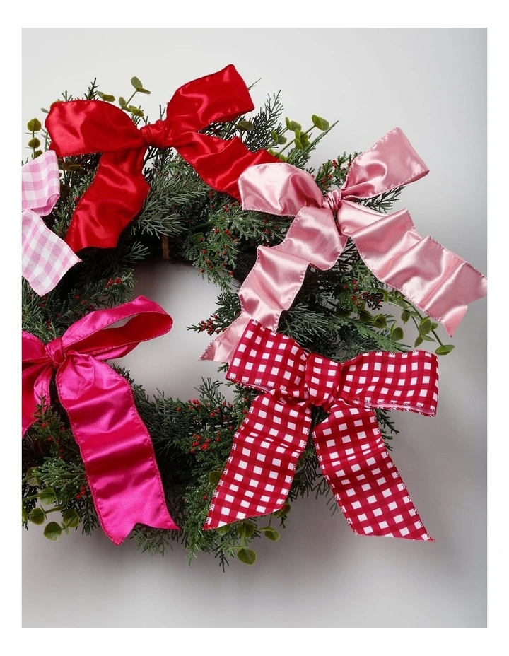 Nostalgia Christmas Wreath with Bows in Multicolour: 50cm image 2