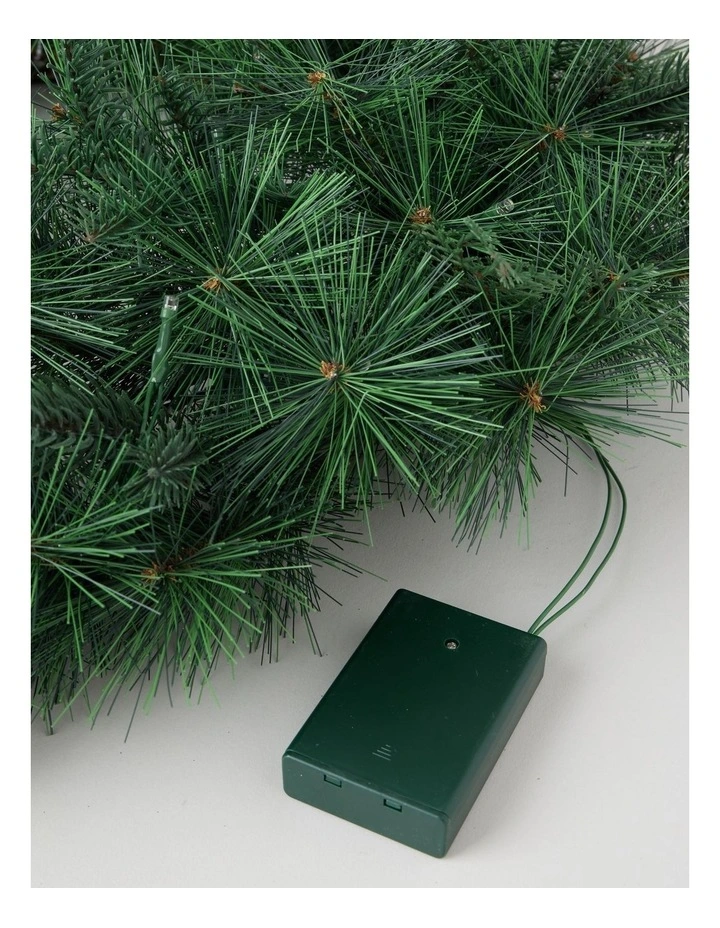 Harvest Prelit Wreath in Green: 60cm image 4