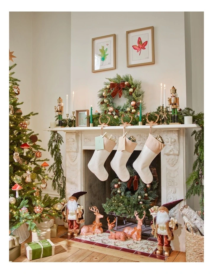 Harvest Christmas Pinecones and Bells Garland 180cm in Brown/Green image 3