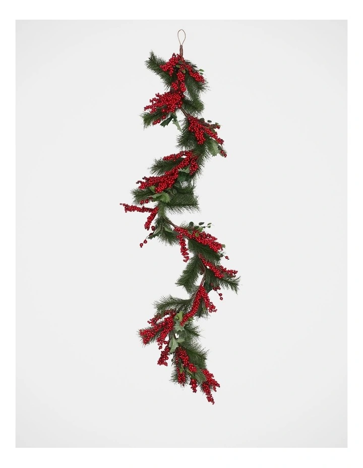 Heirloom Christmas 168cm Traditional Red Berries Garland Multi image 3