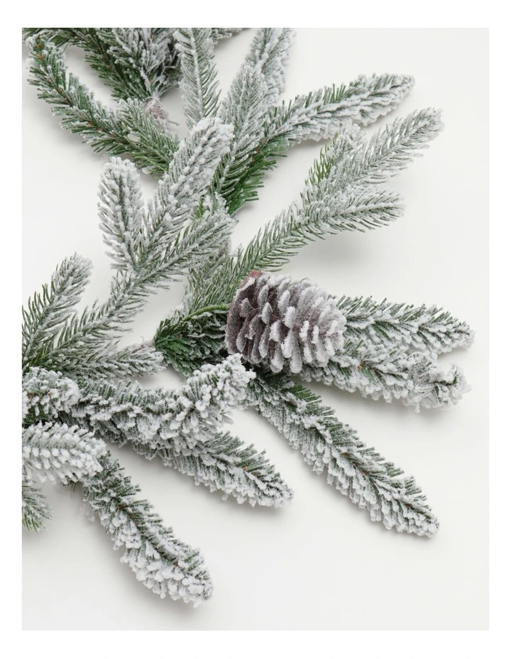 Harvest Flocked Pine Pre-lit Garland 182cm in Flocked Green image 2