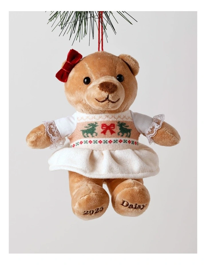 Daisy 2025 Charity Bear Fabric Hanging Plush 13cm in Red image 1