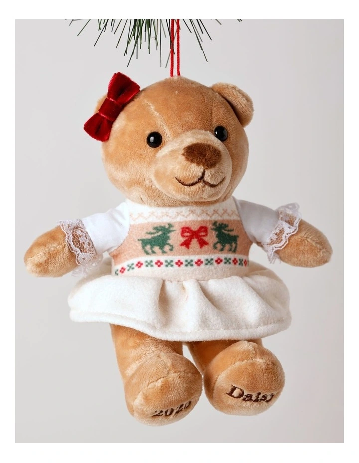 Daisy 2025 Charity Bear Fabric Hanging Plush 13cm in Red image 2