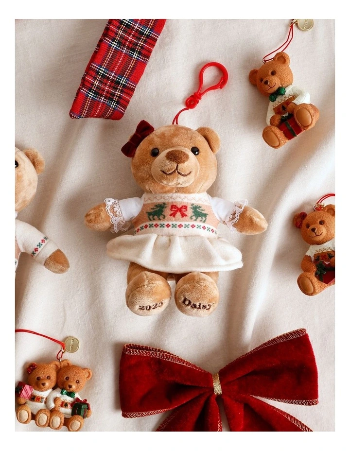 Daisy 2025 Charity Bear Fabric Hanging Plush 13cm in Red image 3