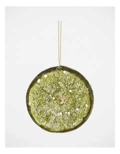 Florabelle Christmas Palermo Green Beaded Lemon Slice Decoration ? 8cm