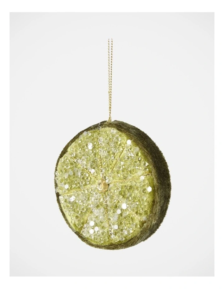 Florabelle Christmas Palermo Green Beaded Lemon Slice Decoration 8cm image 2