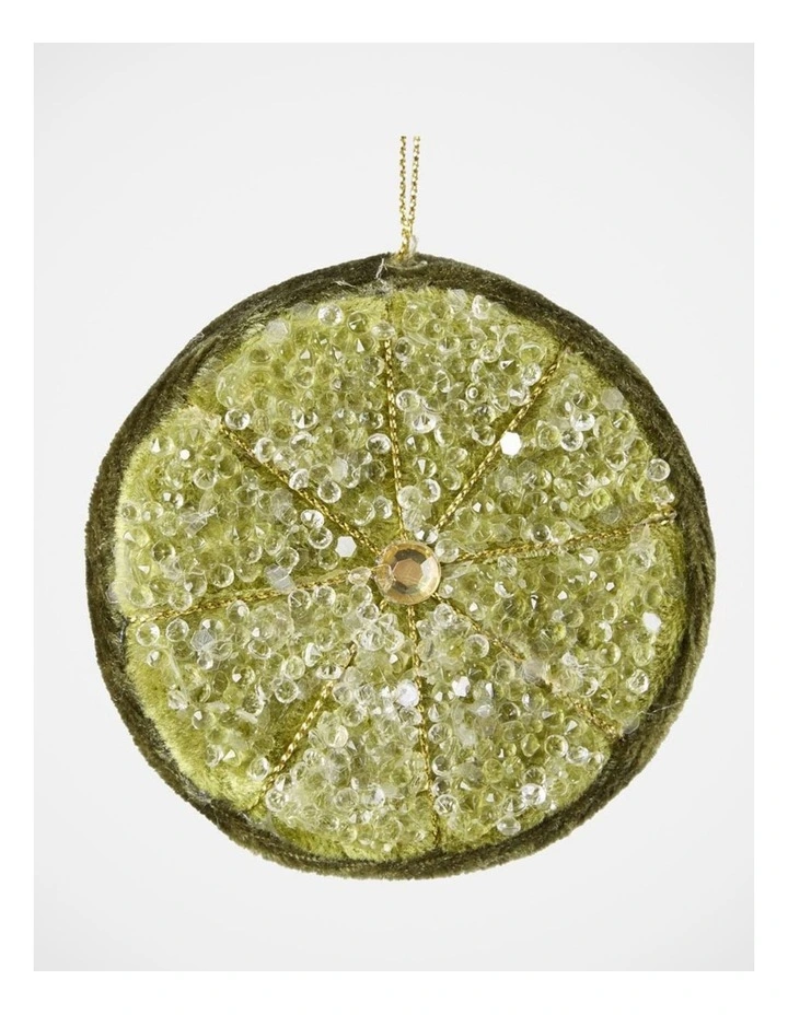 Florabelle Christmas Palermo Green Beaded Lemon Slice Decoration 8cm image 3