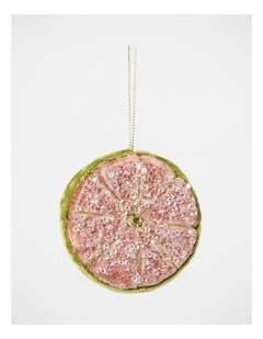 Florabelle Christmas Palermo Pink & Olive Beaded Lemon Slice Decoration ? 8cm