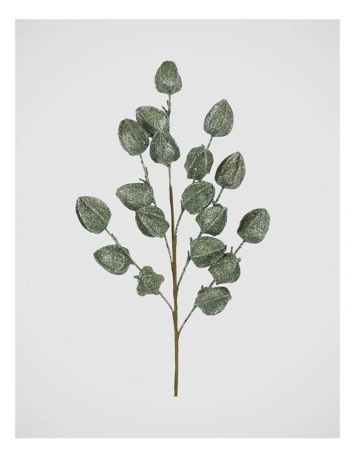 Florabelle Christmas Glitter Green Chinese Lantern Stem 70cm image 1