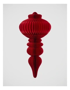 Florabelle Christmas Red Paper Crest Finial Decoration ? 80cm