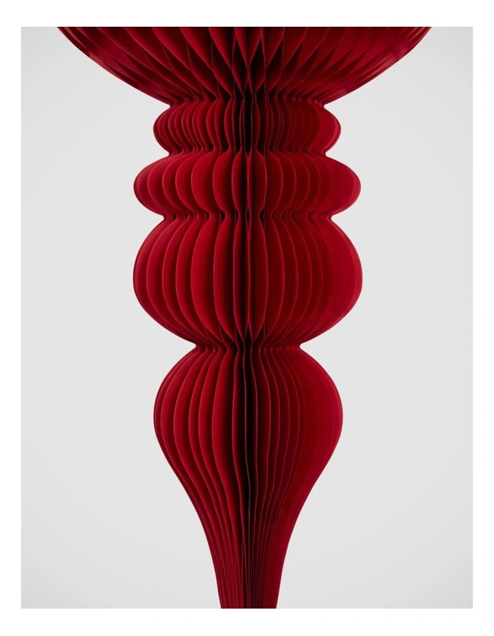 Florabelle Christmas Red Paper Crest Finial Decoration 80cm image 3