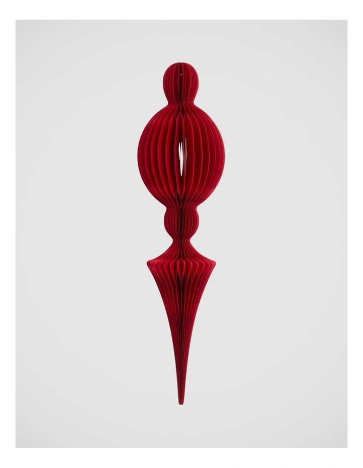 Florabelle Christmas Red Paper Jousting Finial Decoration 80cm image 1