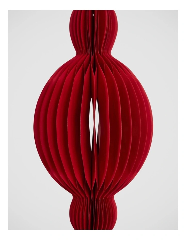 Florabelle Christmas Red Paper Jousting Finial Decoration 80cm image 2