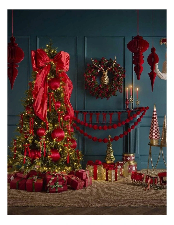 Florabelle Christmas Red Paper Jousting Finial Decoration 80cm image 4