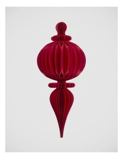 Florabelle Christmas Red Paper Bulb Finial Decoration ? 80cm