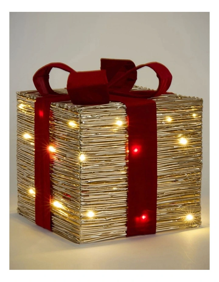 Florabelle Christmas Wrapt Light-Up Gift Box Large 28cm image 2
