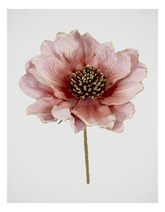 Florabelle Christmas Glitter Pink Peony Stem ? 66cm