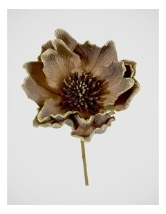 Florabelle Christmas Glitter Brown Peony Stem ? 66cm