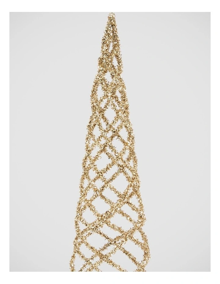 Florabelle Christmas Swirling Gold Tinsel Cone Tree ? 40cm image 4