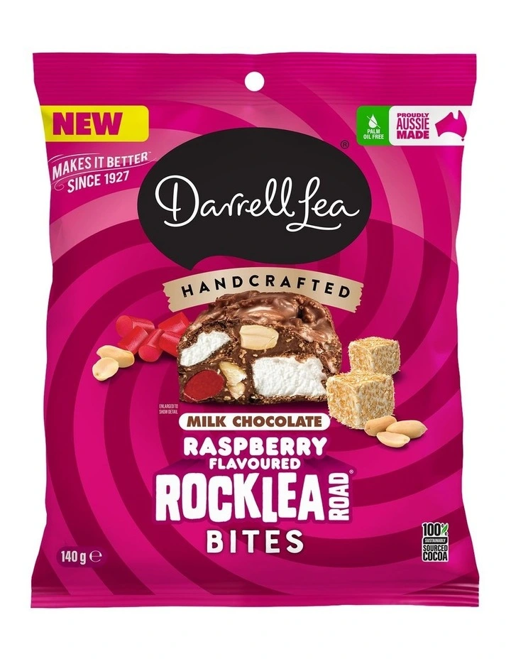 Darrell Lea Rocklea Road Bites Raspberry 140g image 1