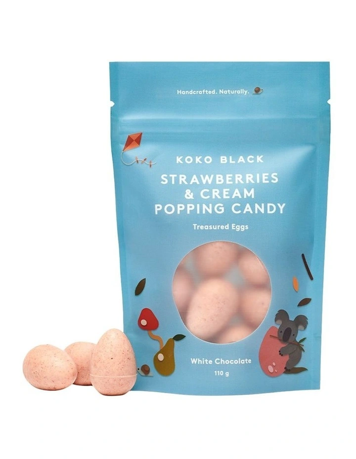 Treasured Eggs Strawberries And Cream Popping Candy 100g image 1