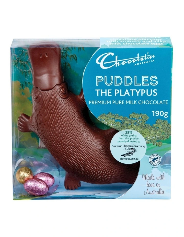 Chocolatier Australia Puddles the Platypus Pure Milk Chocolate 180g image 1