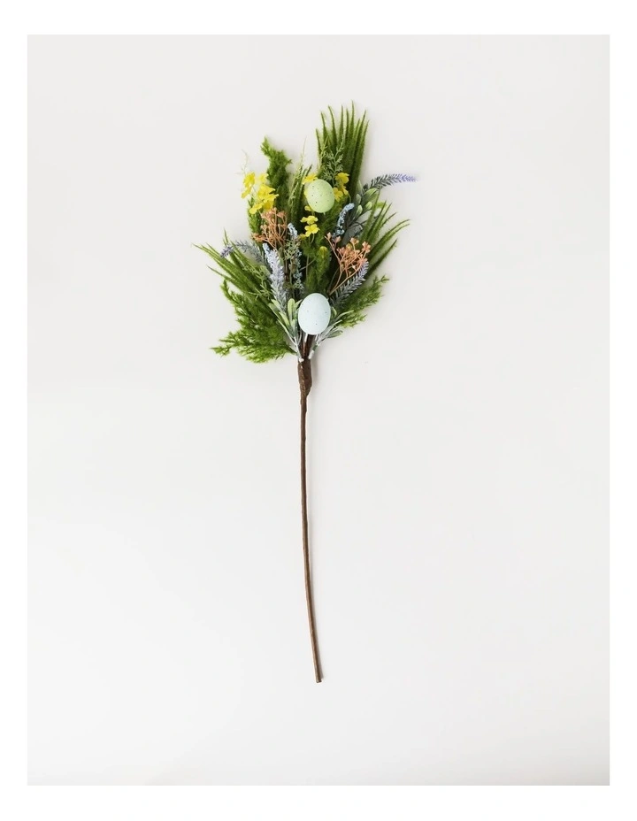 Faux Floral Vine And Egg Pick 65cm in Green image 1