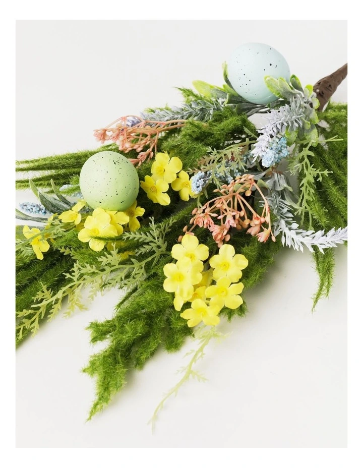 Faux Floral Vine And Egg Pick 65cm in Green image 2