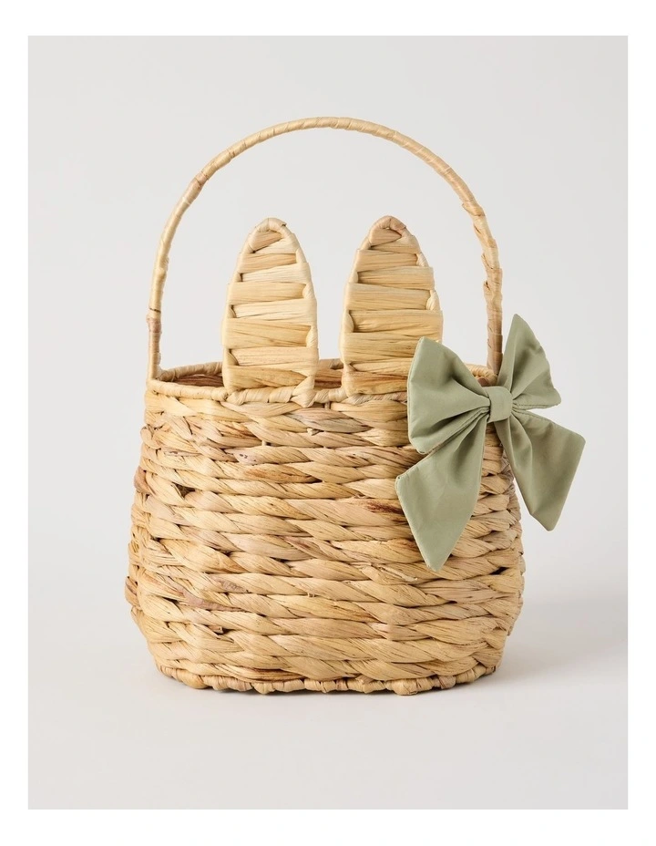 Woven Rattan Bunny Basket 30cm in Natural image 1