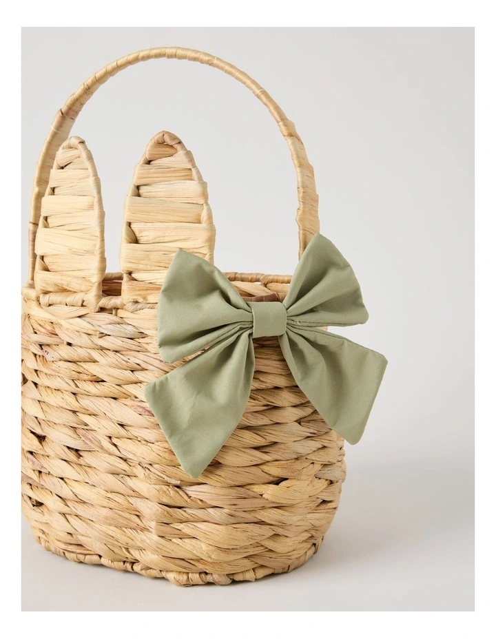 Woven Rattan Bunny Basket 30cm in Natural image 2