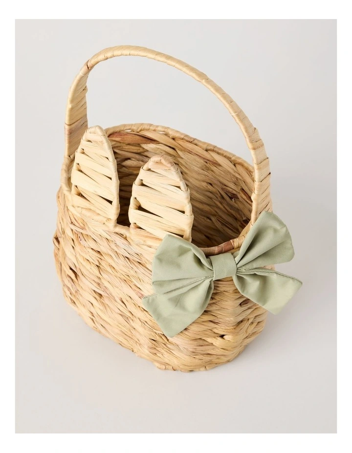Woven Rattan Bunny Basket 30cm in Natural image 4