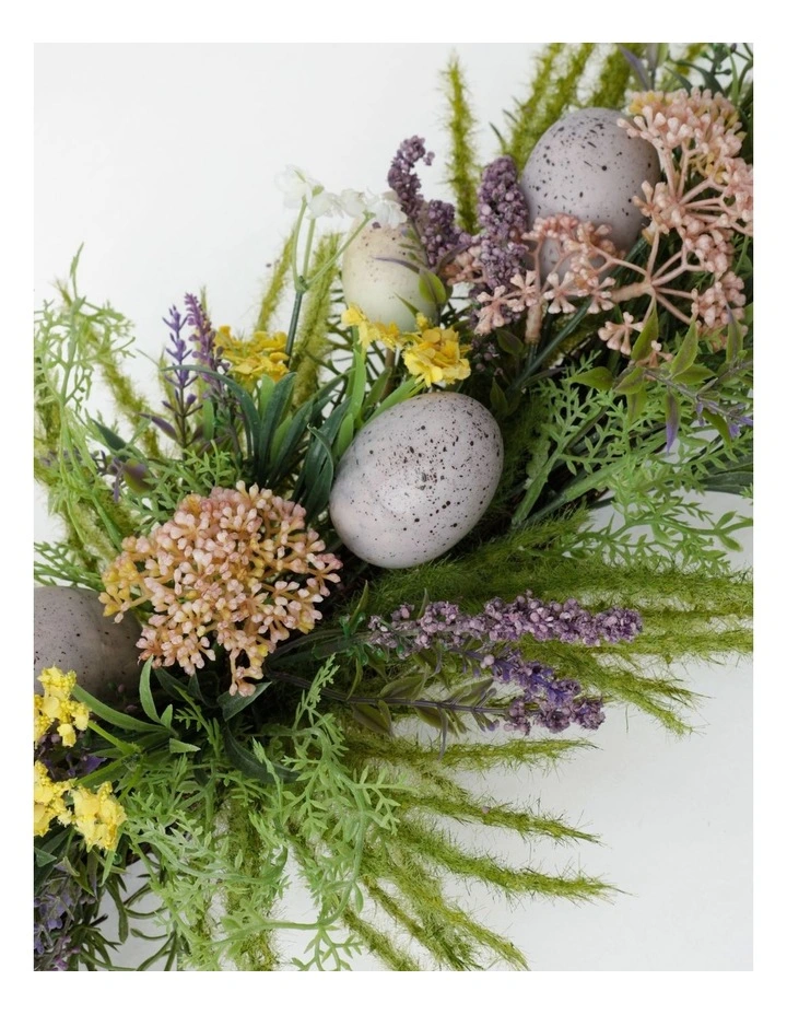 Faux Lavender, Vine & Egg Table Piece 65cm in Green image 3
