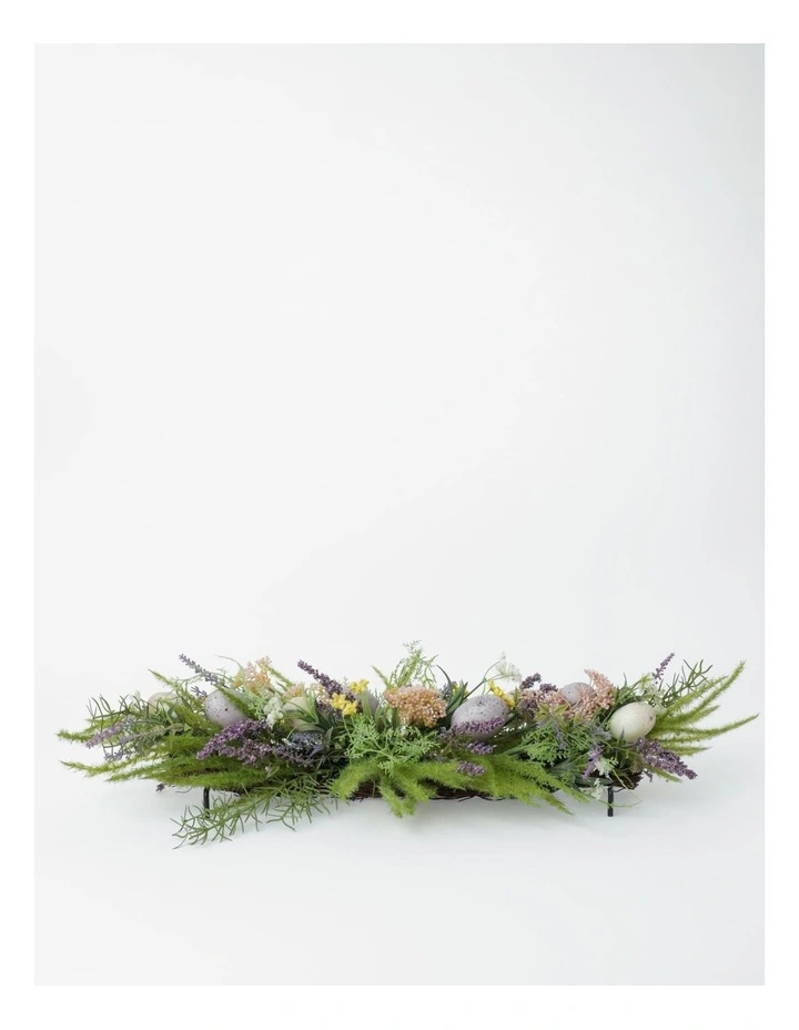 Faux Lavender, Vine & Egg Table Piece 65cm in Green image 4