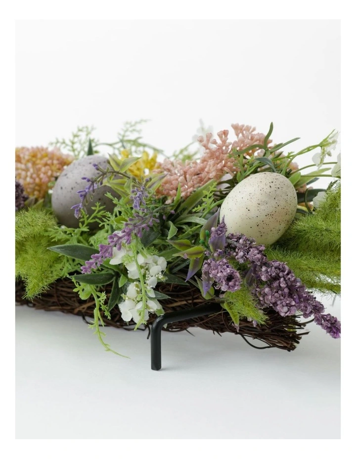 Faux Lavender, Vine & Egg Table Piece 65cm in Green image 5