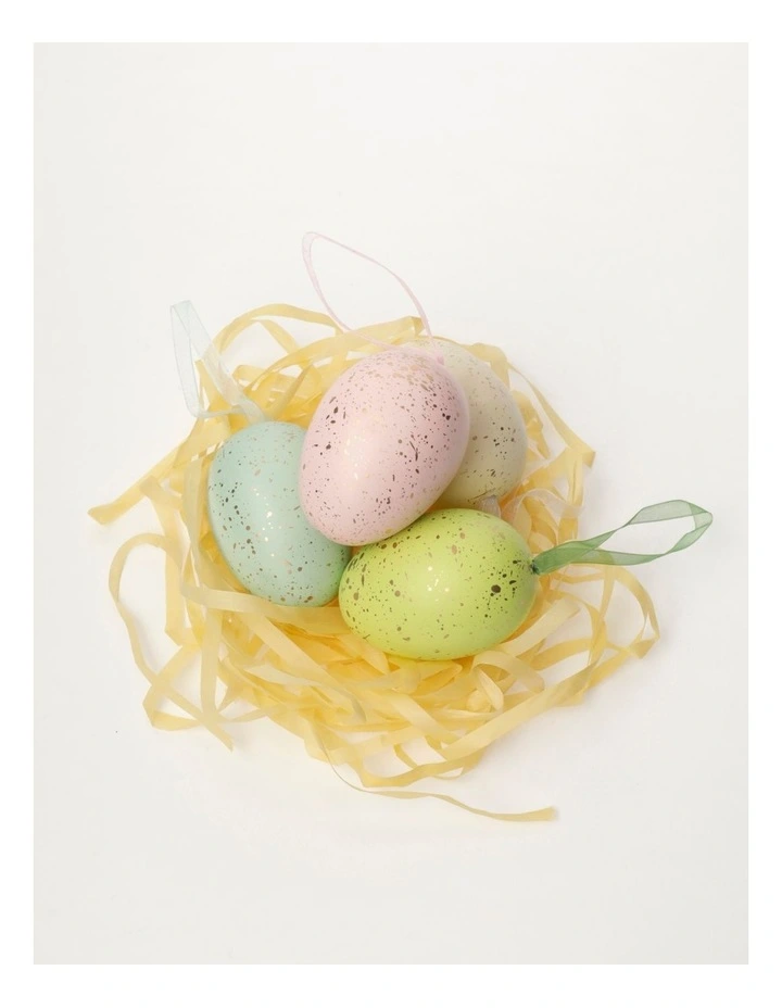 Speckled Egg Ornaments 4-Pack 13 cm in Multi image 1
