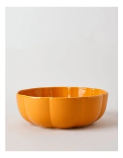 Ceramic Pumpkin Bowl 27.5x27.5x9.2cm in Orange