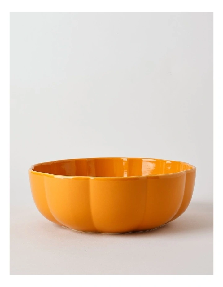 Ceramic Pumpkin Bowl 27.5x27.5x9.2cm in Orange image 1